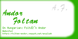 andor foltan business card